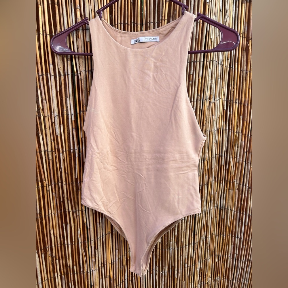 Zara Nude Sleeveless Bodysuit